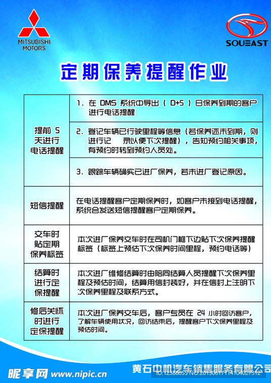 车辆定期保养提醒作业