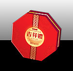 红色传统八角月饼盒 （平面图）
