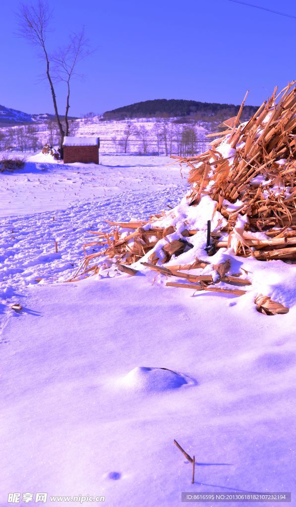 蓝天雪地