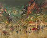 夜景油画