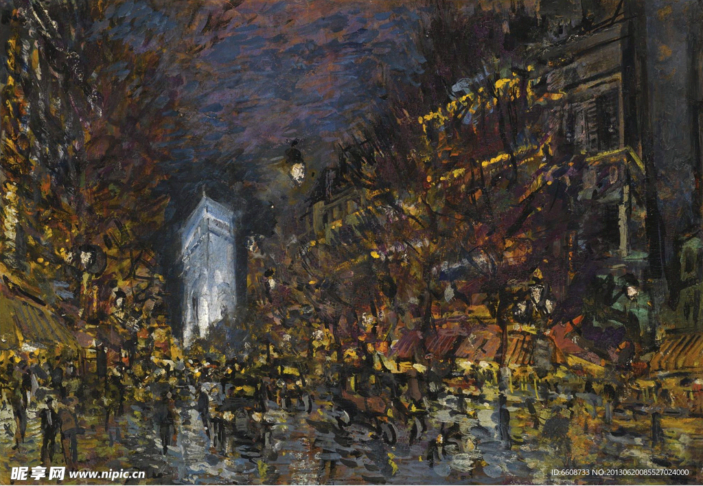 夜景油画
