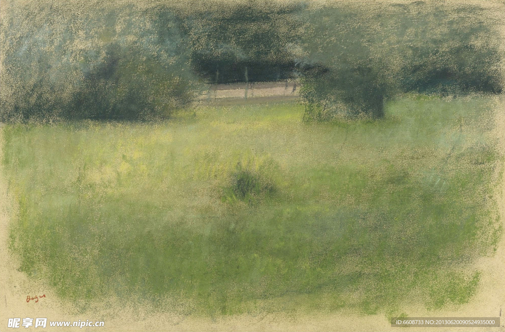 草地油画