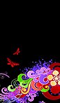 黑色背景花纹