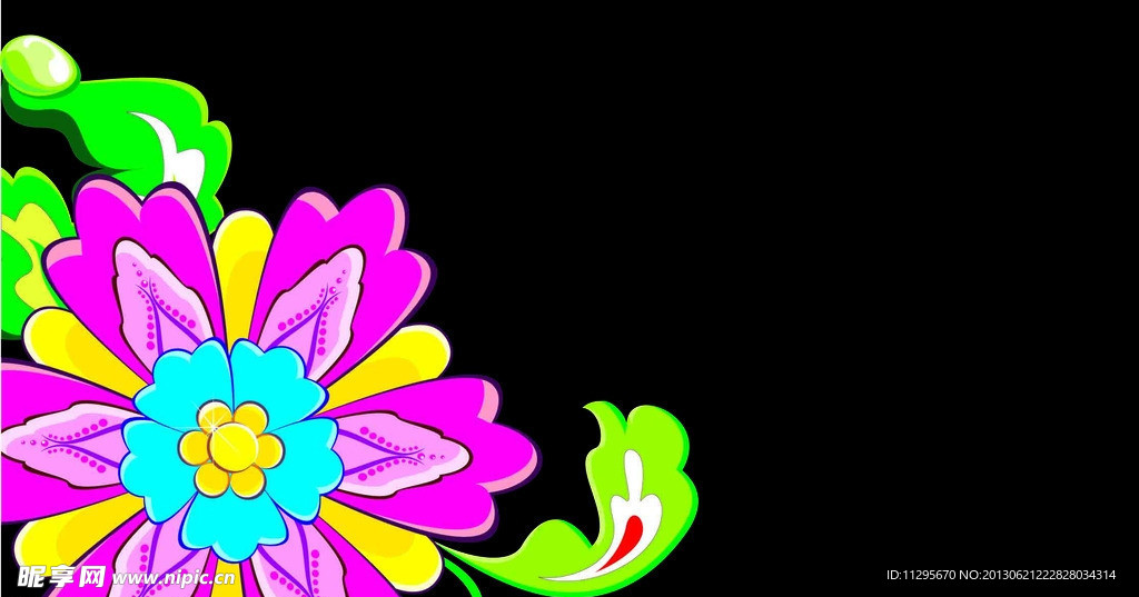 黑色背景花纹