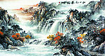 秋山飞瀑