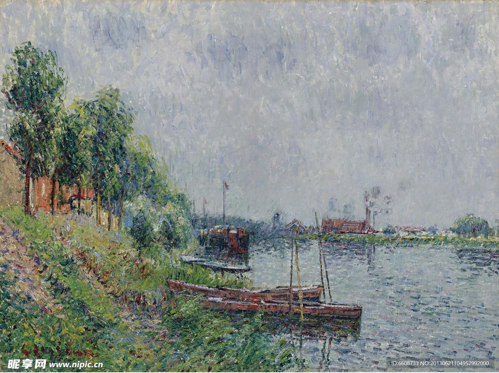 河岸油画