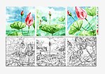 数字油画抽象花荷AI