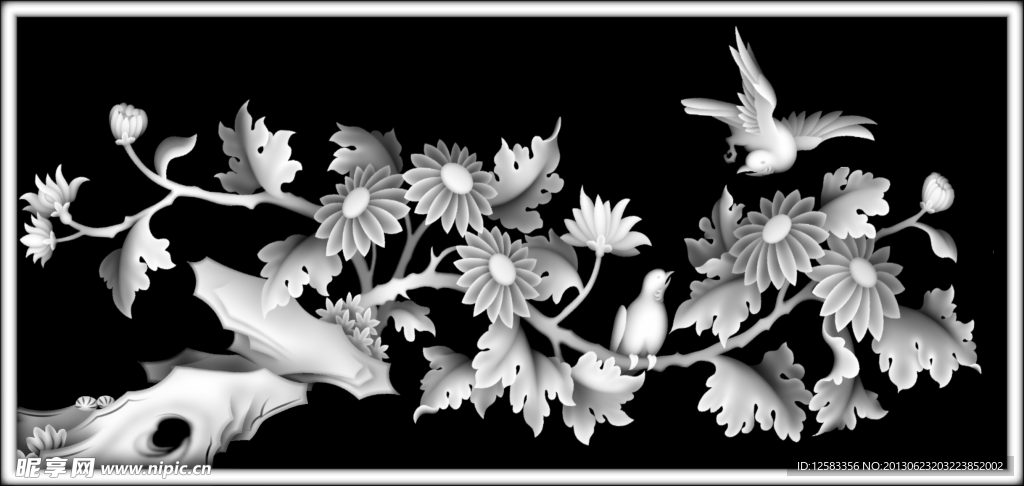 四季 花鸟 菊花