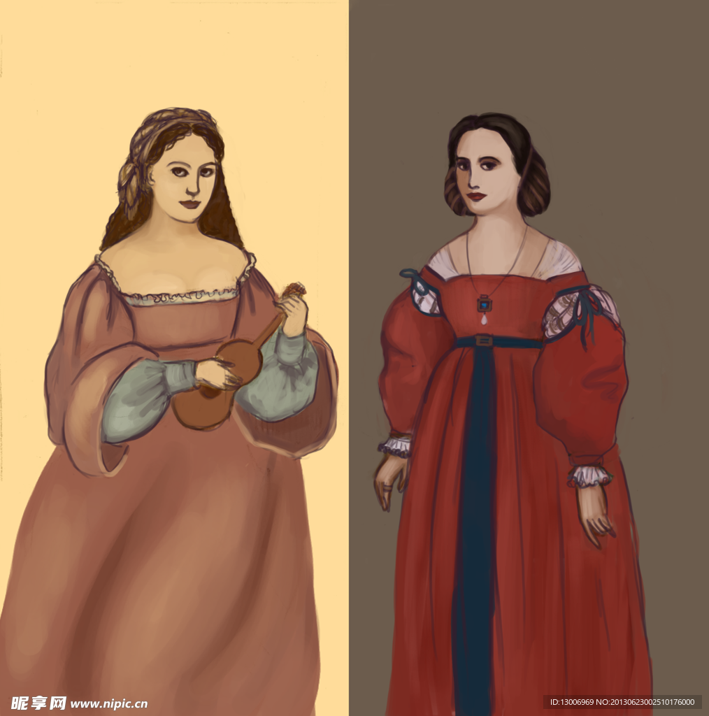 欧洲文艺复兴服饰插图