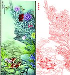 艺术玻璃富贵有余