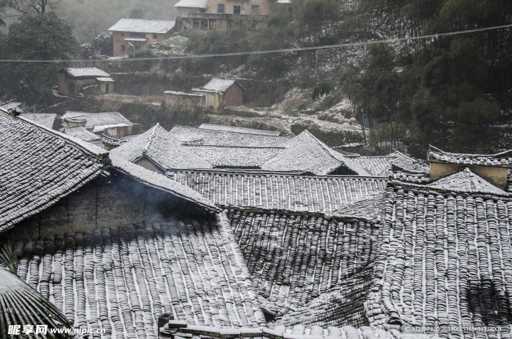 山村雪景