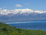 雪山湖水草地