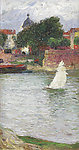 帆船油画