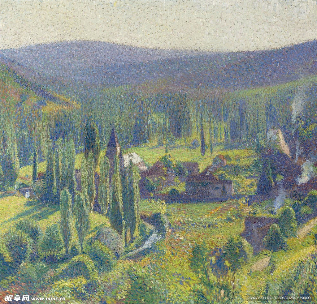 树林风光油画