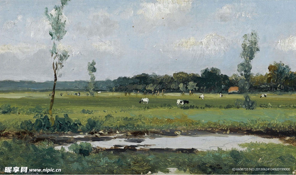 草地油画