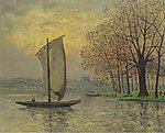 帆船油画