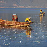 泸沽湖渔船