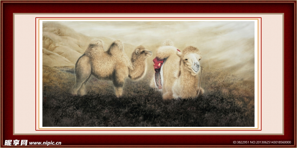 工笔画 骆驼