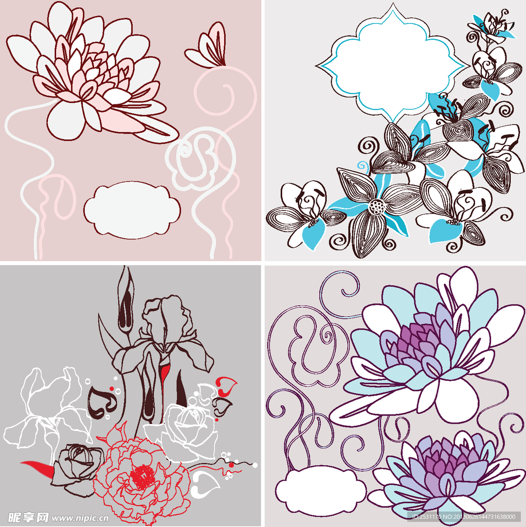 手绘花卉花纹