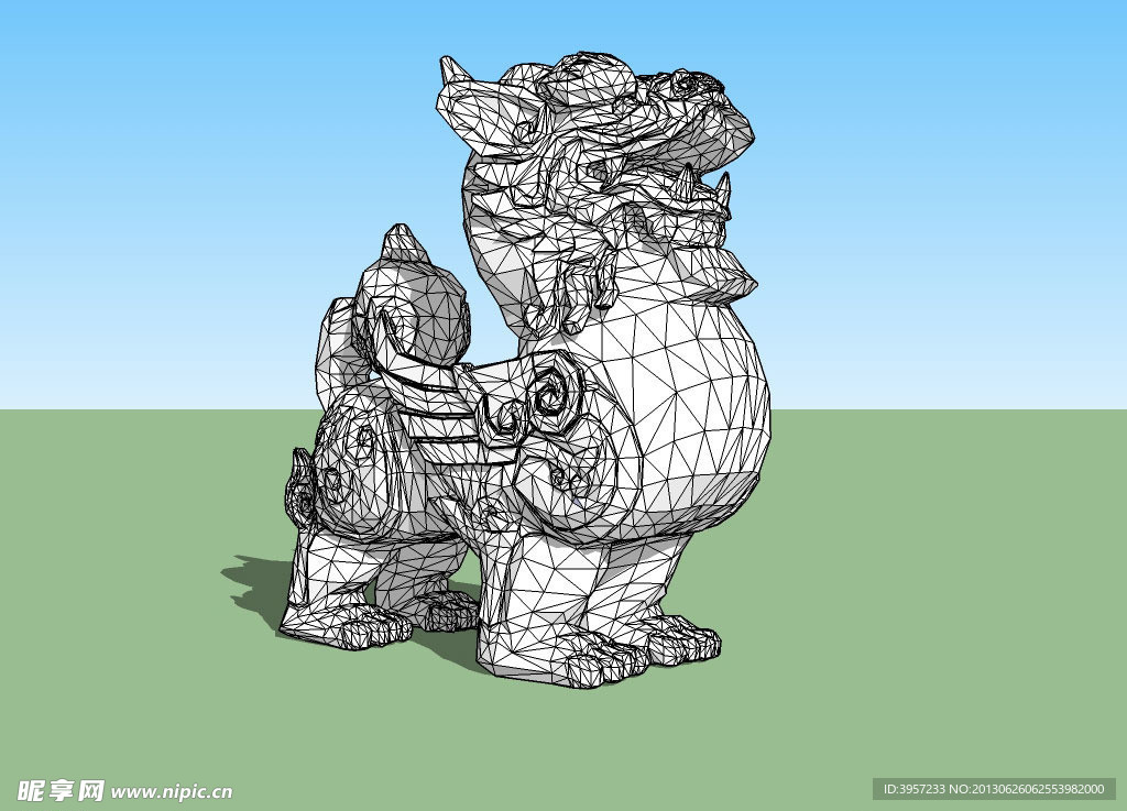 石狮3D模型