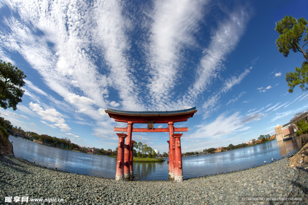 湖边木桩