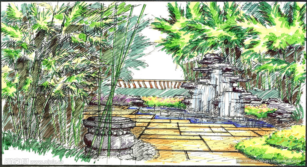 手绘景观