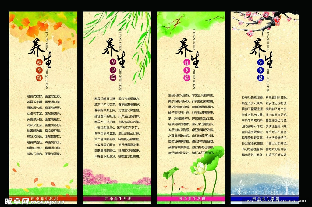 四季养生展板
