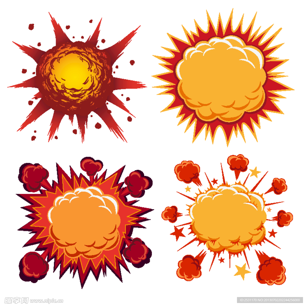 卡通爆炸图案 爆炸云