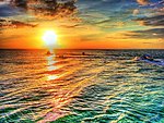 海上落日