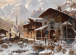 雪景油画