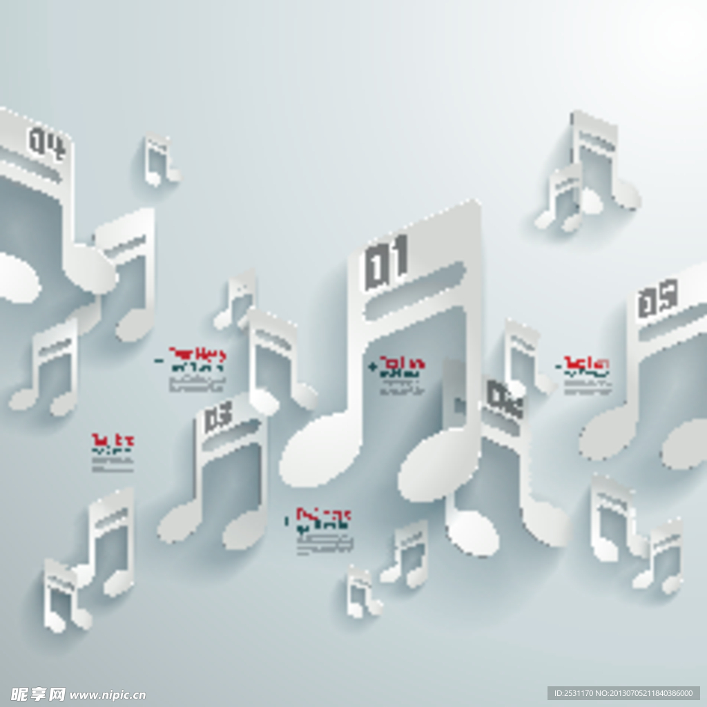 3d音符底纹纸张