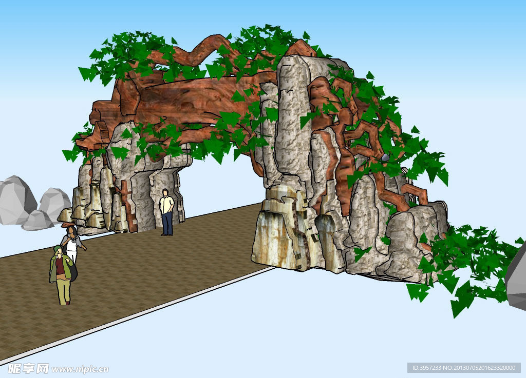 公园入口3D模型