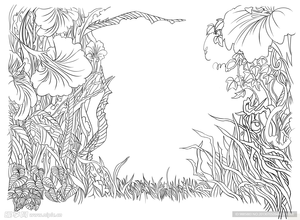 白描植物