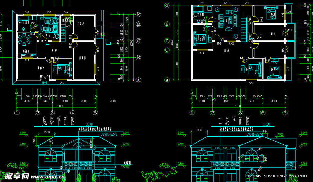两层别墅建筑方案图
