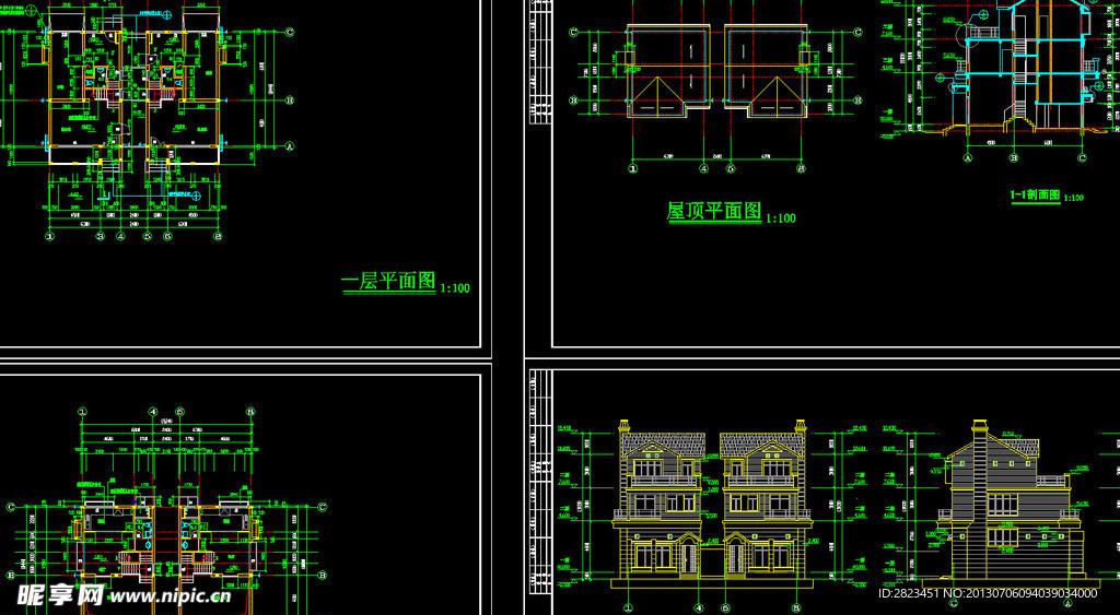 双联别墅建筑设计详图