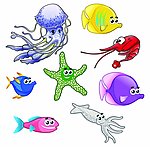 卡通鱼 海洋生物