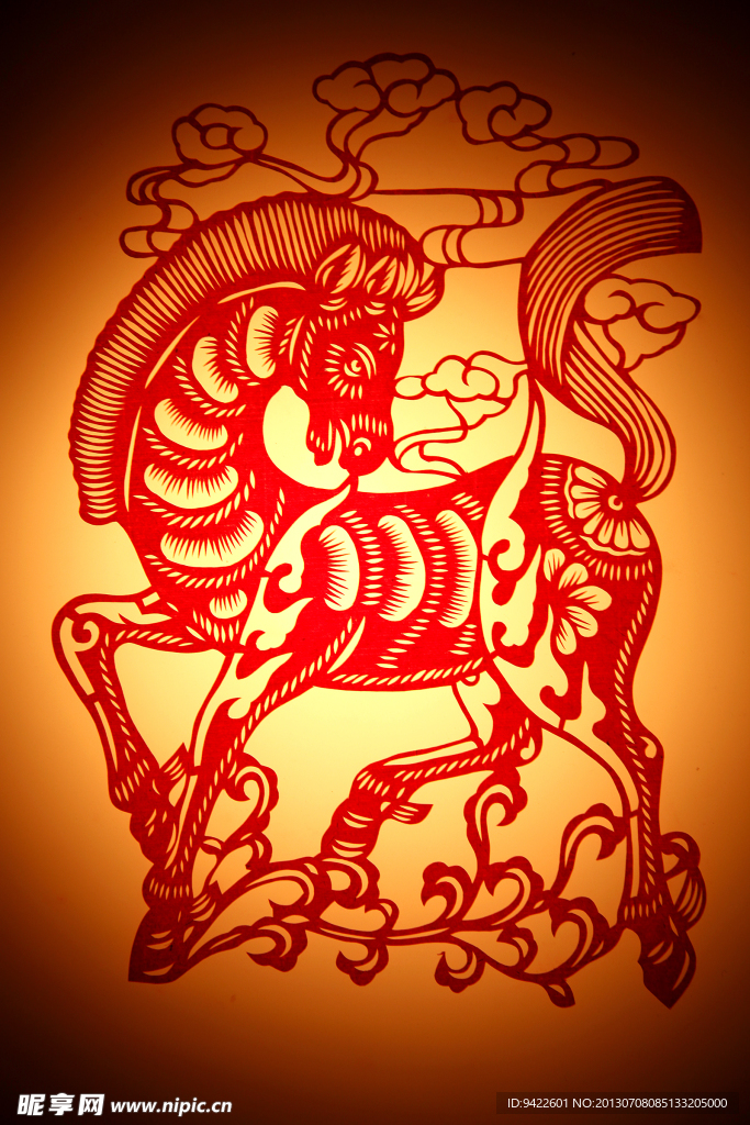 剪纸马
