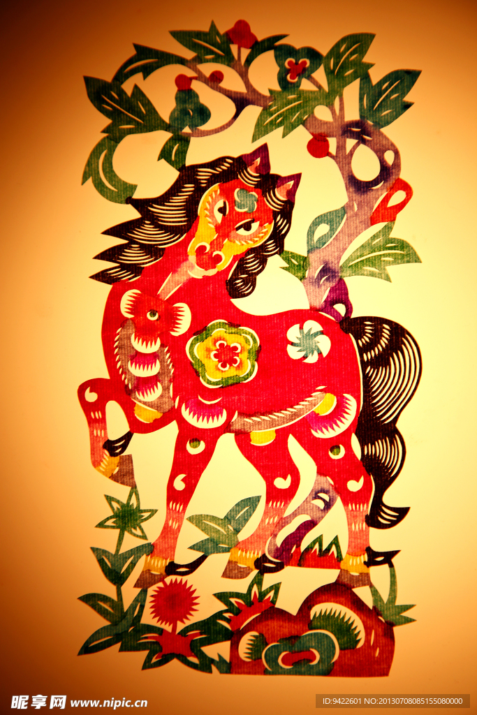 年画马