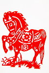剪纸马