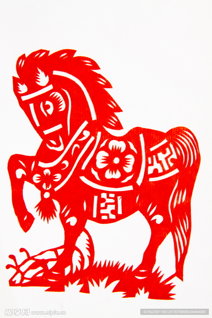 剪纸马