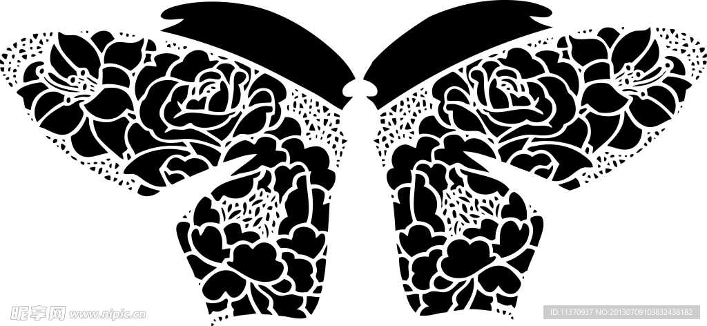 蝴蝶剪纸图案