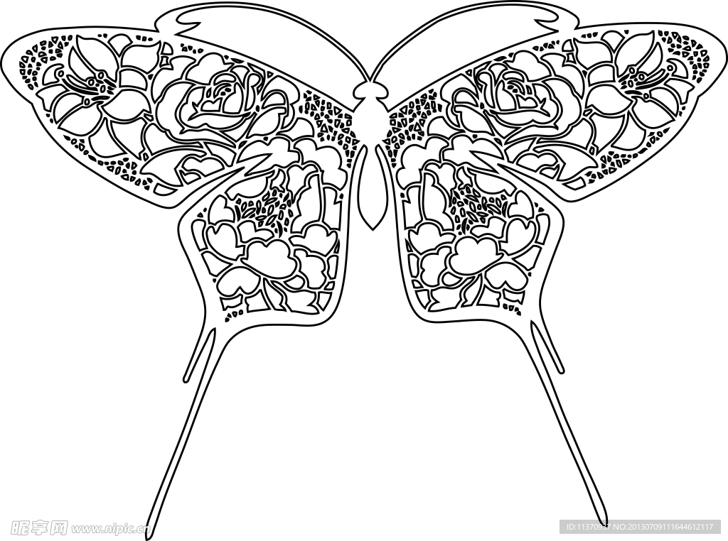 蝴蝶剪纸图案