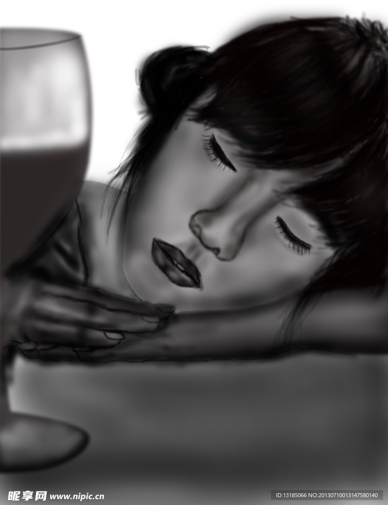 手绘美女
