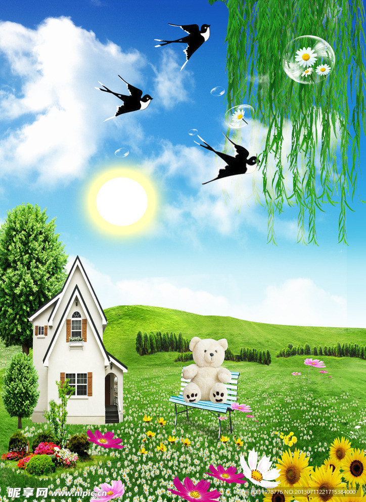自然风景 小屋