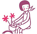 骑自行车小女孩
