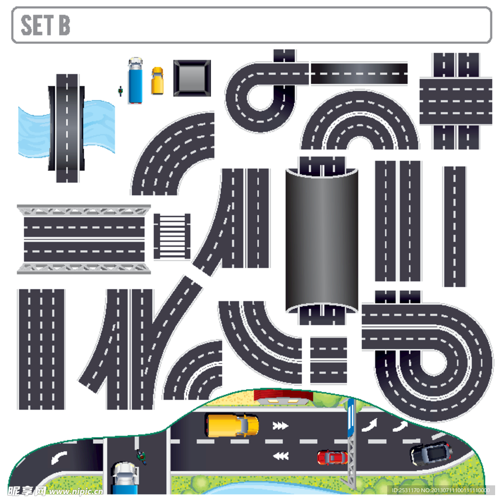 公路道路矢量素材