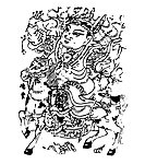 清代吉祥纹样门神右