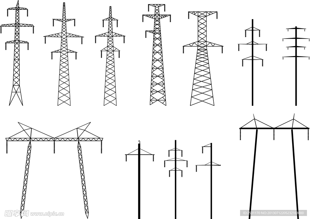 电线杆 输电塔 电塔