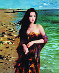 美女 绘画 布画