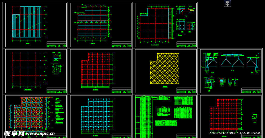 综合楼钢结构网架详图